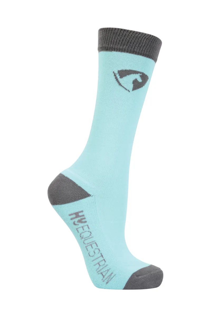 Hy Equestrian DynaMizs Ecliptic Socks - Pack of 3 - Mint/Grey-3